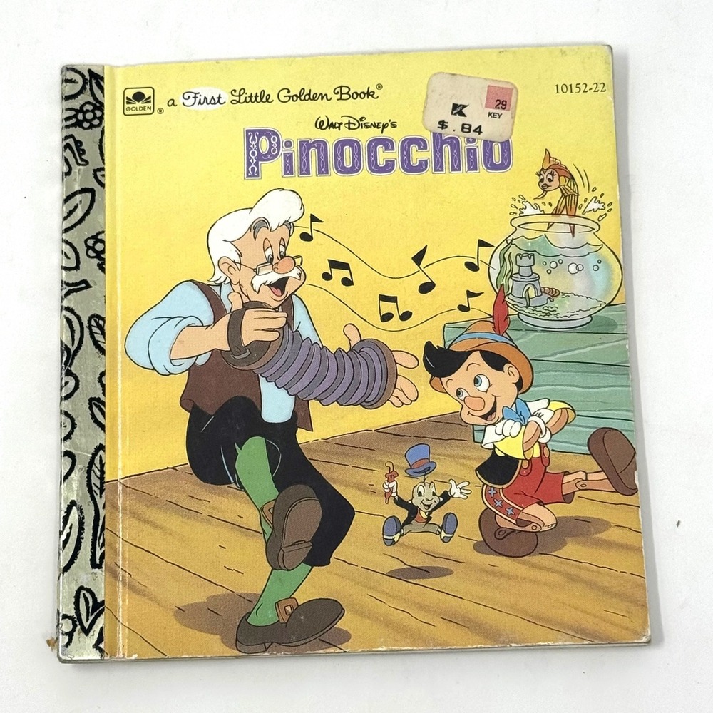 Disney Pinocchio First Little Golden Book 1992 Hardcover Vintage Classic Story